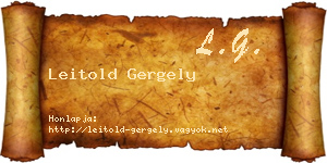 Leitold Gergely névjegykártya